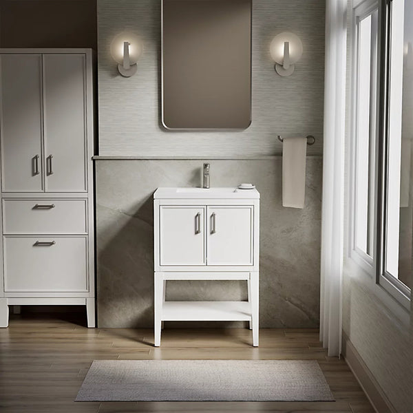 Winnow 24 in Bathroom Vanity Cabinet with Sinks and Quartz Top