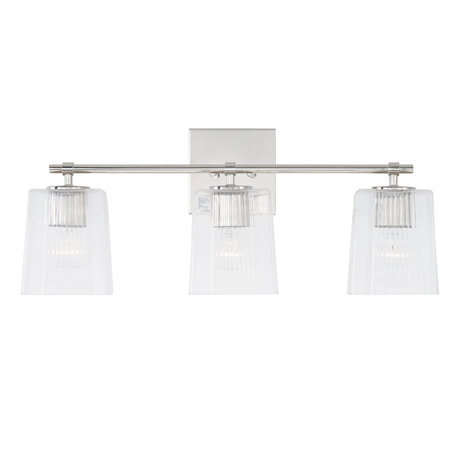 Lexi 3-Light Bathroom Vanity Light with Clear Textured Glass Shade