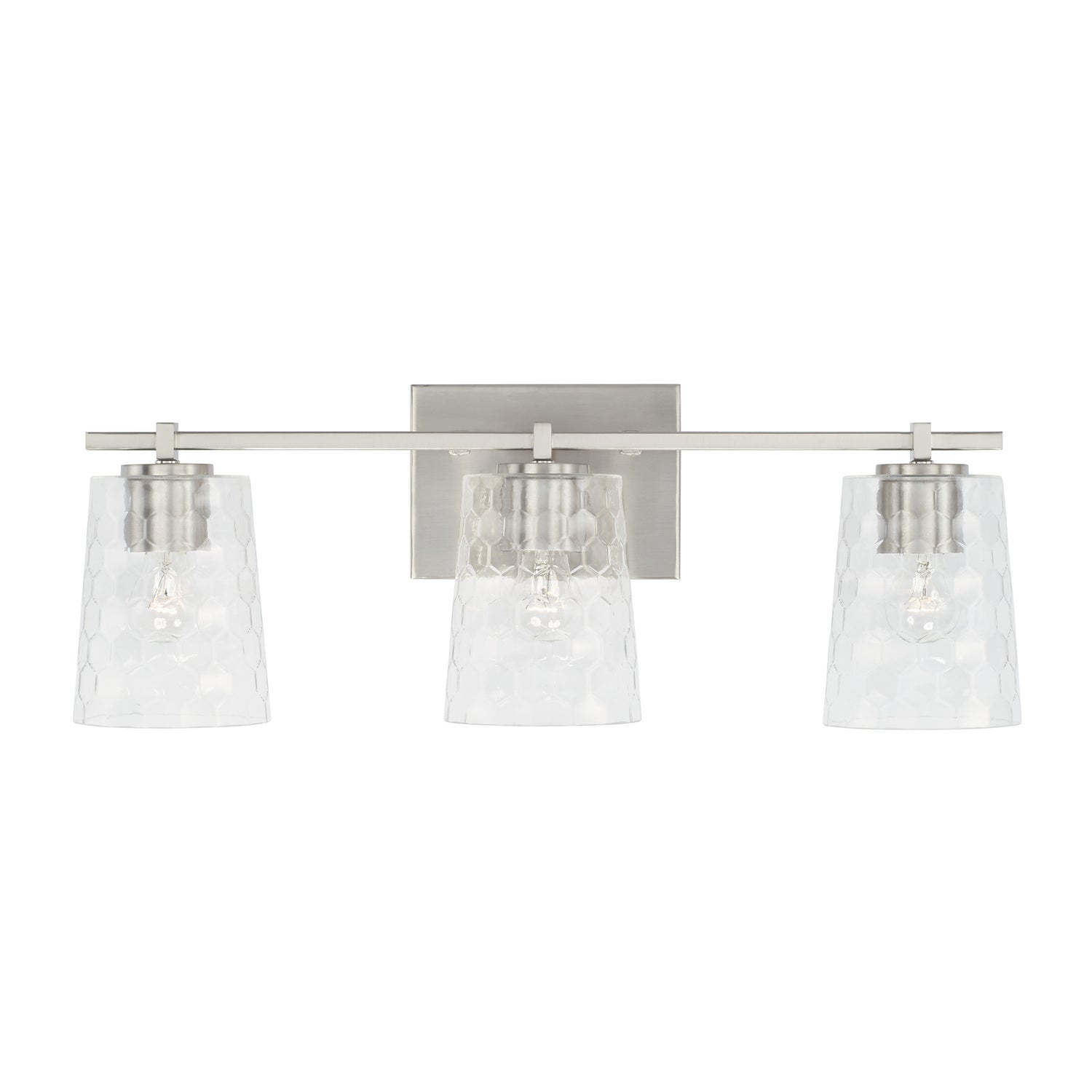 Burke 3-Light Bathroom Vanity Light with Clear Honeycomb Glass Shade
