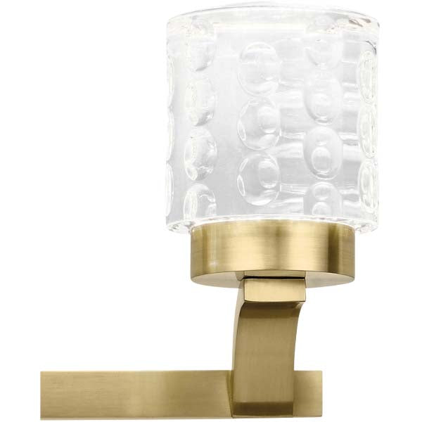 Brook 3-Light 11 in Bathroom Vanity Light with Clear Textured Glass Shade