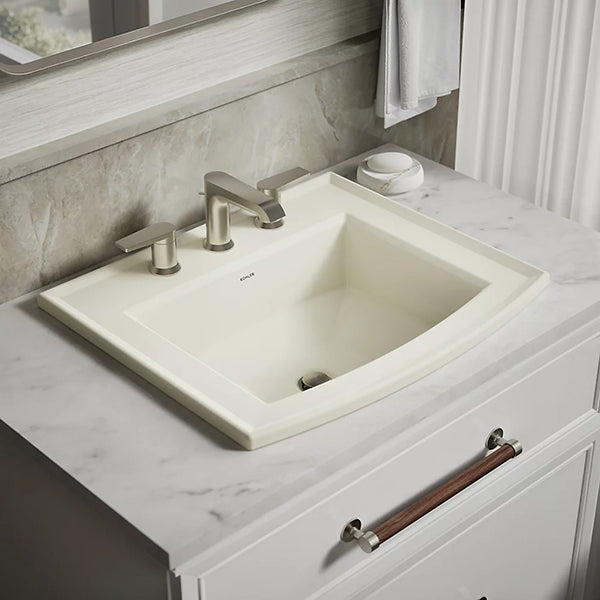 Archer 22-3/4 in 8 in Widespread Rectangular Drop-In Bathroom Sink