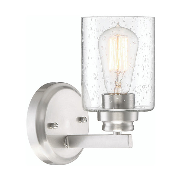 Bolden 1-Light Vanity with Clear Seedy Glass Shade