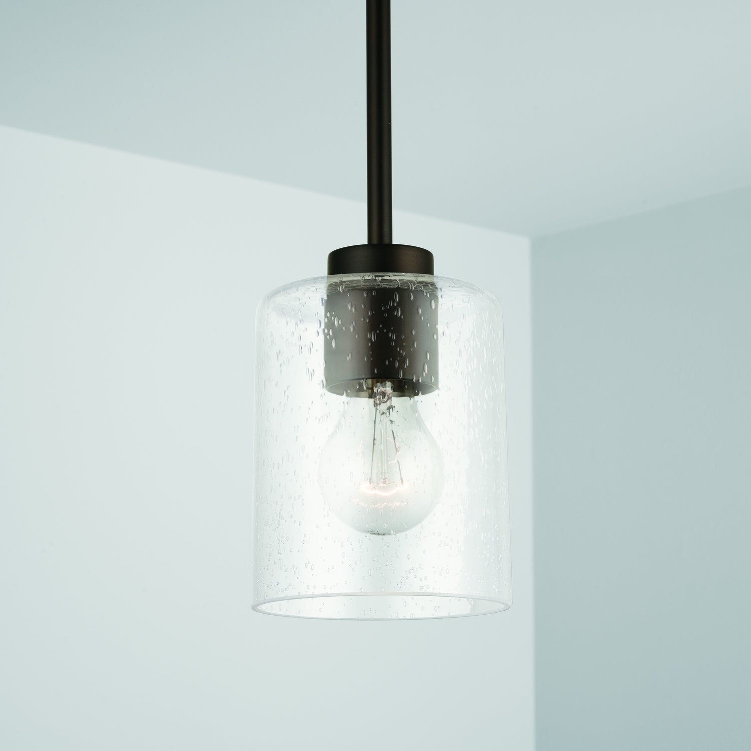 Greyson 4-3/4 in 1-Light Pendant with Clear Seeded Glass Shade