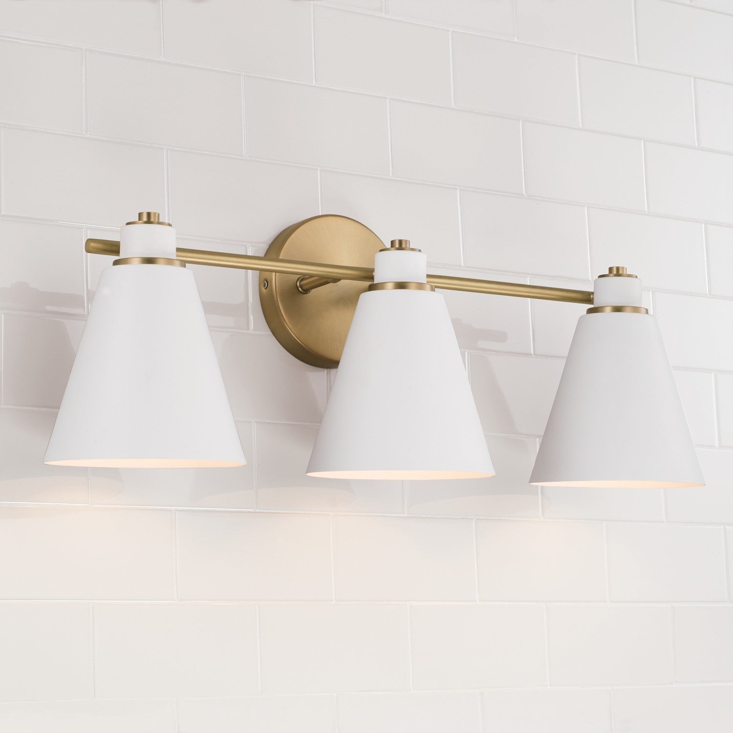 Bradley 3-Light 24 in Bathroom Vanity Light with Metal Shade