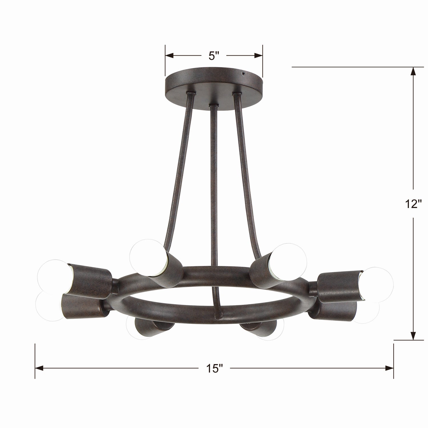 Dakota 8-Light Semi-Flush Mount Ceiling Light