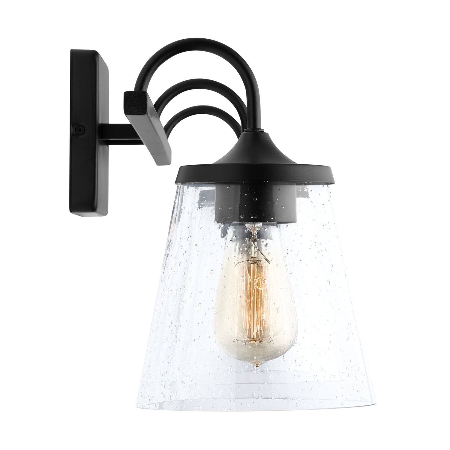 Jayne 3-Light 24-1/4 in Bathroom Vanity Light with Clear Seedy Glass Shade