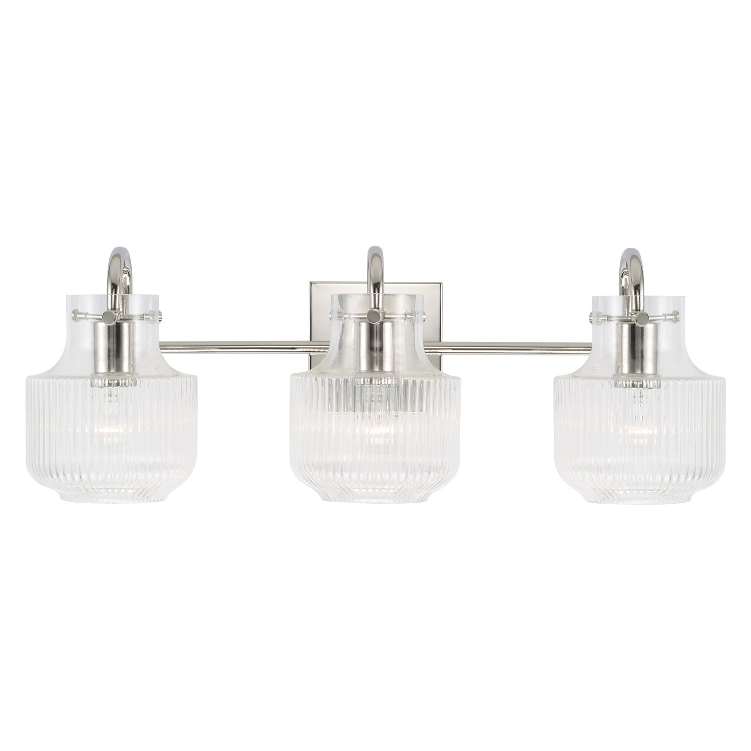 Nyla 3-Light Bathroom Vanity Light with Clear Textured Glass Shade