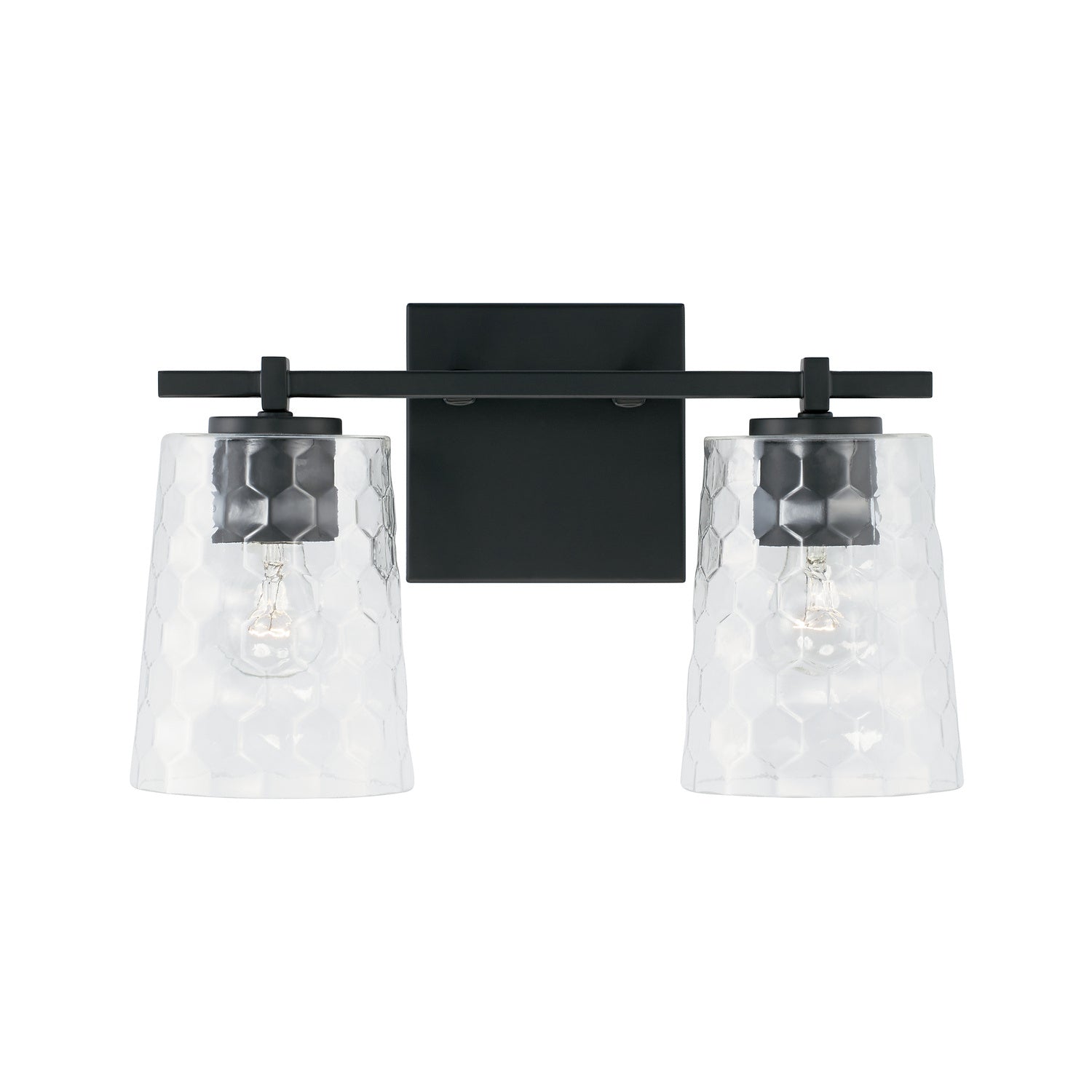 Burke 2-Light Bathroom Vanity Light with Clear Honeycomb Glass Shade