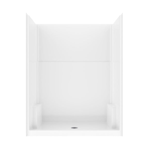 Icon AcrylX Alcove Center Drain One-Piece Shower in White – PDI