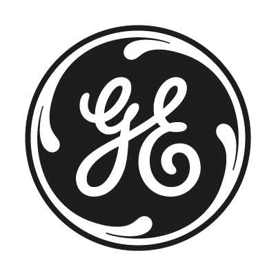 General Electric logo on a black background