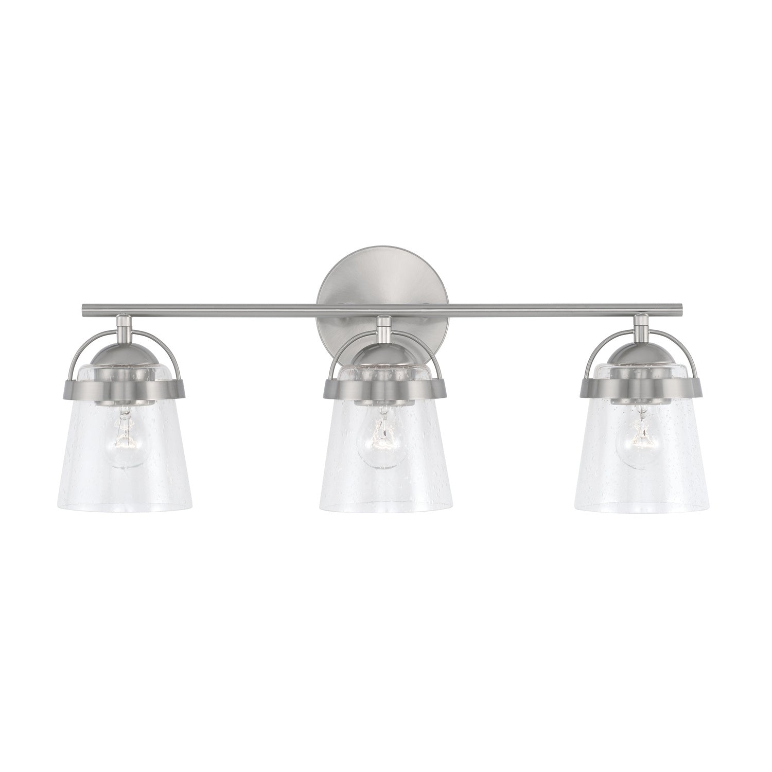 Madison 3-Light Bathroom Vanity Light with Clear Seedy Glass Shade