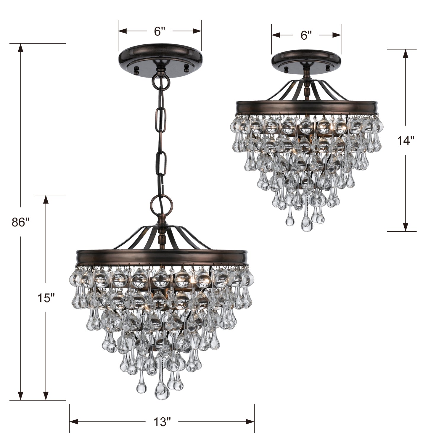 Calypso 3-Light Chandelier