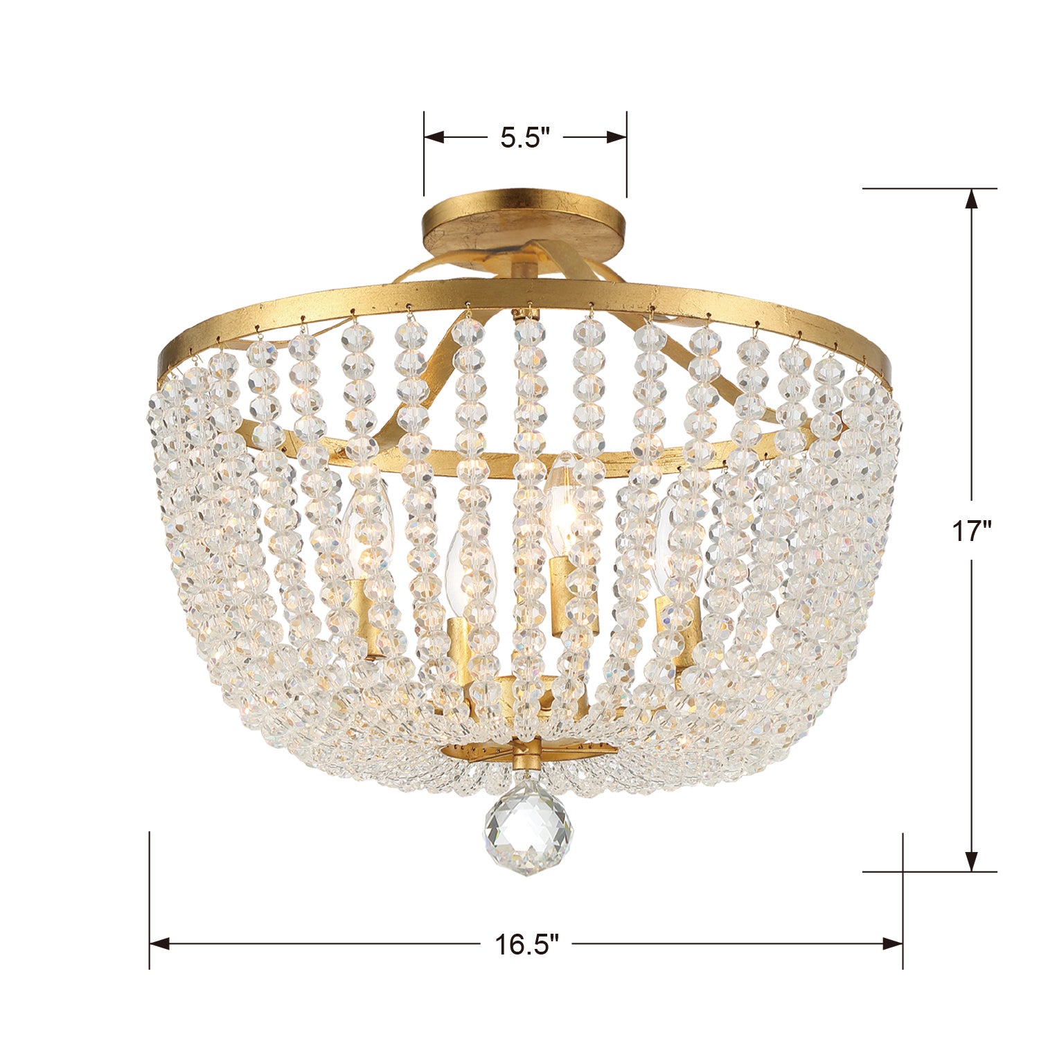 Rylee 4-Light Semi-Flush Mount Ceiling Light