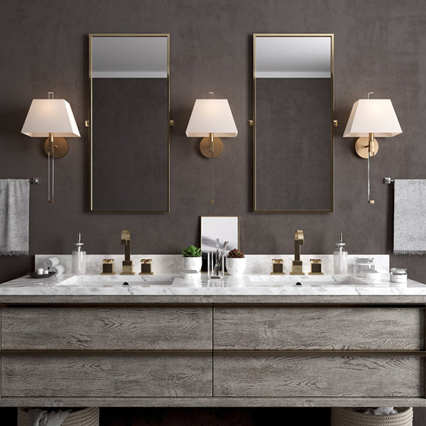 Renee 1-Light Wall Sconce with White Fabric Shade