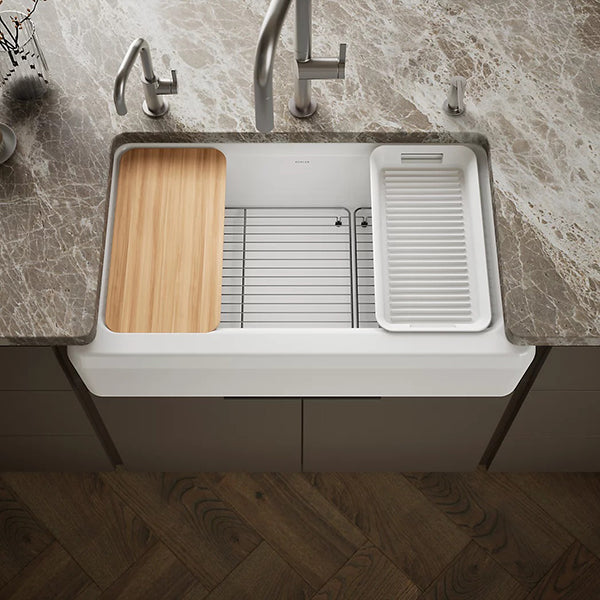 Riverby 35-3/4 in Undermount Single Bowl Farmhouse Workstation Kitchen Sink