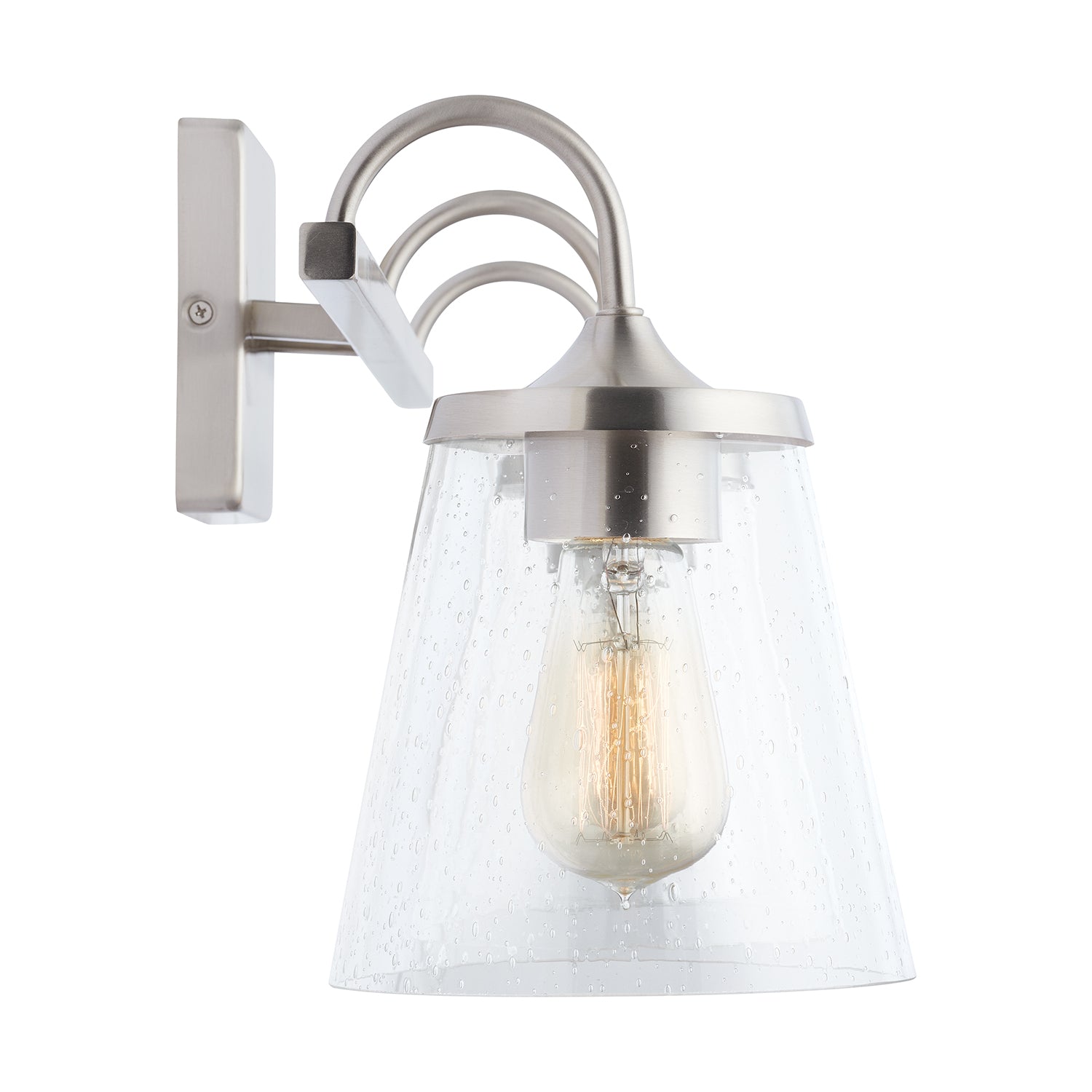 Jayne 3-Light 24-1/4 in Bathroom Vanity Light with Clear Seedy Glass Shade