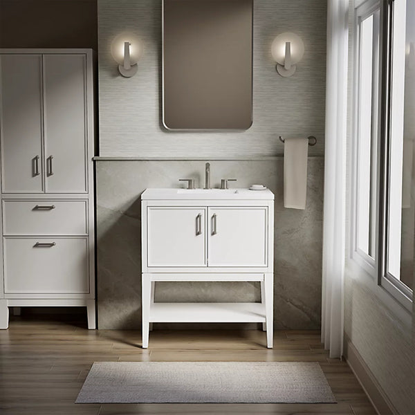 Winnow 30 in Bathroom Vanity Cabinet with Sink and Quartz Top