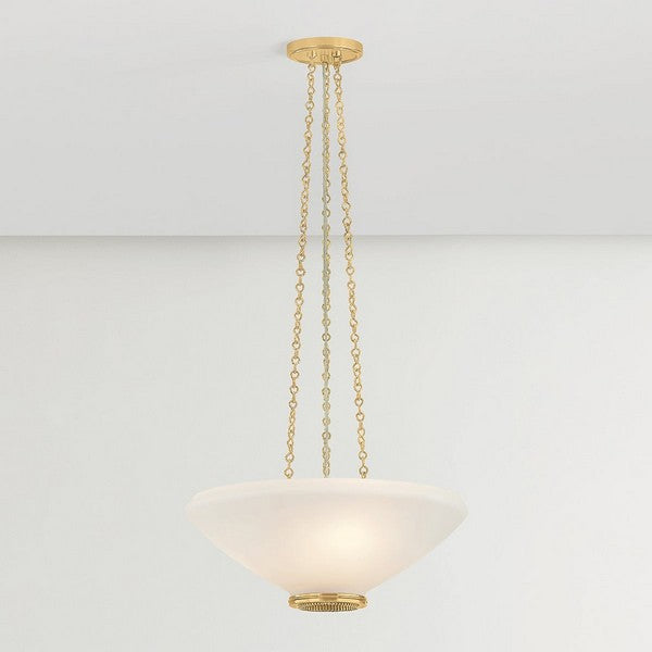 Awosting 20-1/2 in Dome Pendant Light with Opal Matte Glass Shade