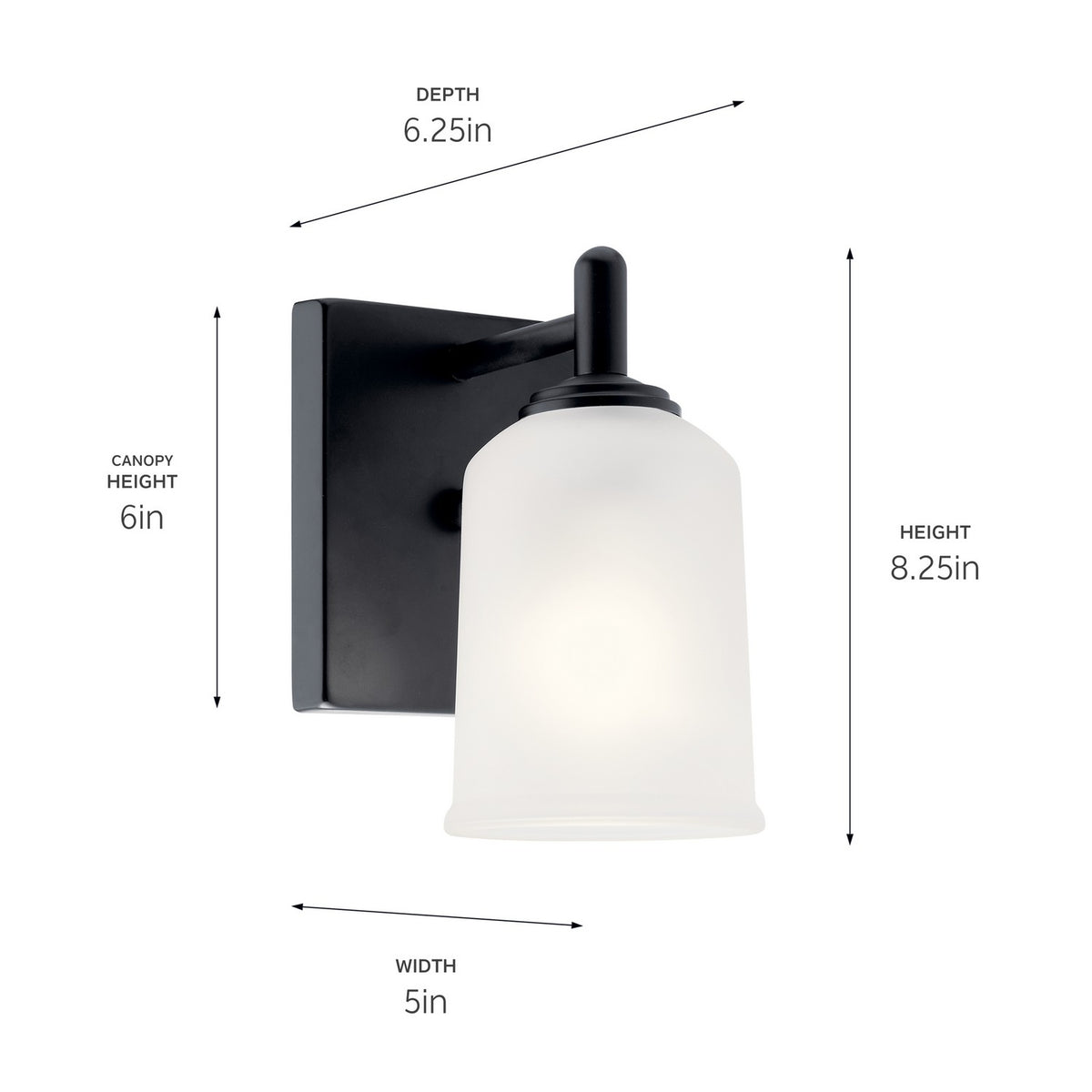 Shailene 1-Light Clear Satin Etched Glass Wall Sconce