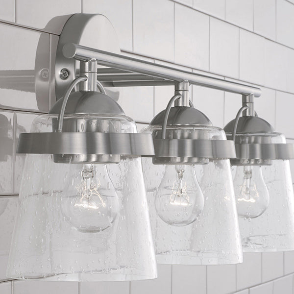 Gianni 3-Light 24 in Bathroom Vanity Light with Clear Glass Shade