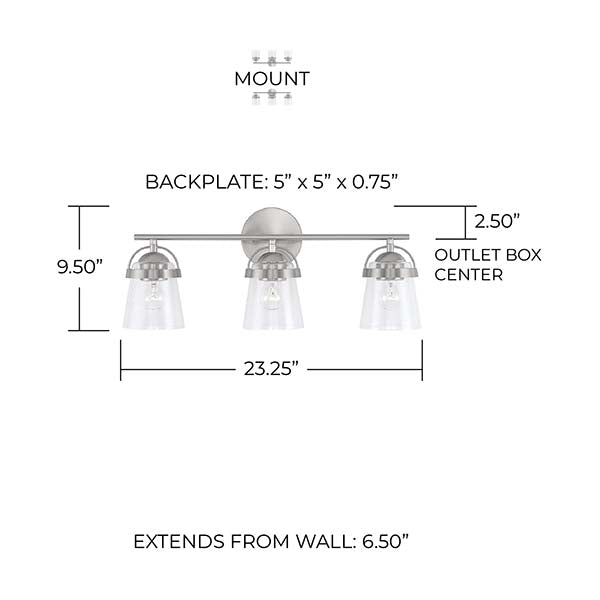 Elegant Lighting LD7307W24BLK