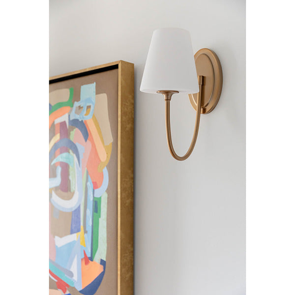 Juno 1-Light Wall Sconce with White Glass Shade
