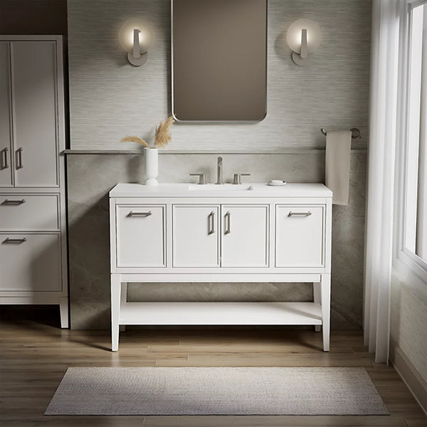 Winnow 48 in Bathroom Vanity Cabinet with Sink and Quartz Top