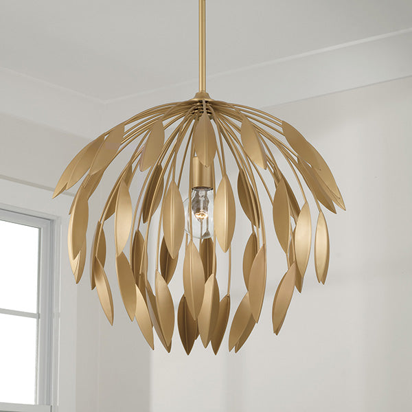 Margeaux 1-Light Pendant with Leaf Accents
