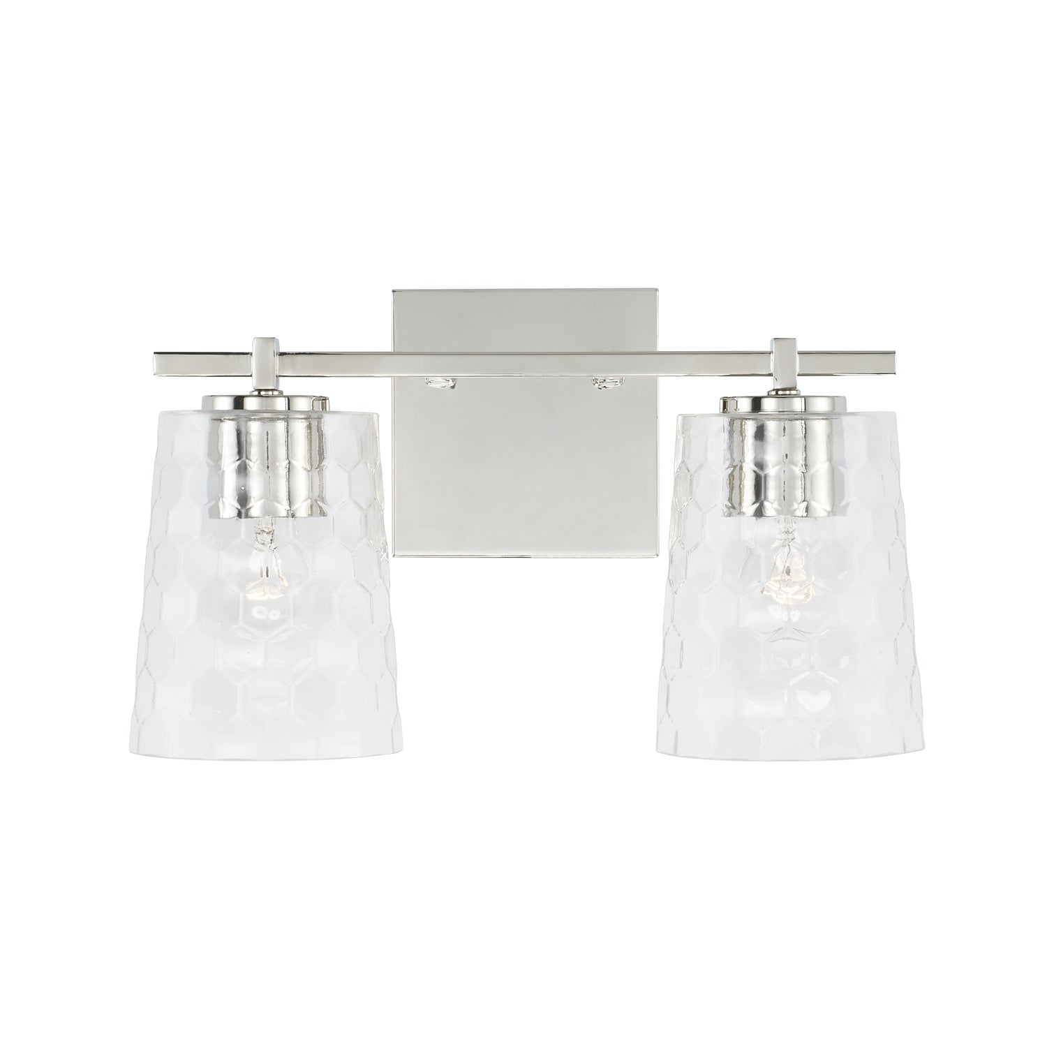 Burke 2-Light Bathroom Vanity Light with Clear Honeycomb Glass Shade