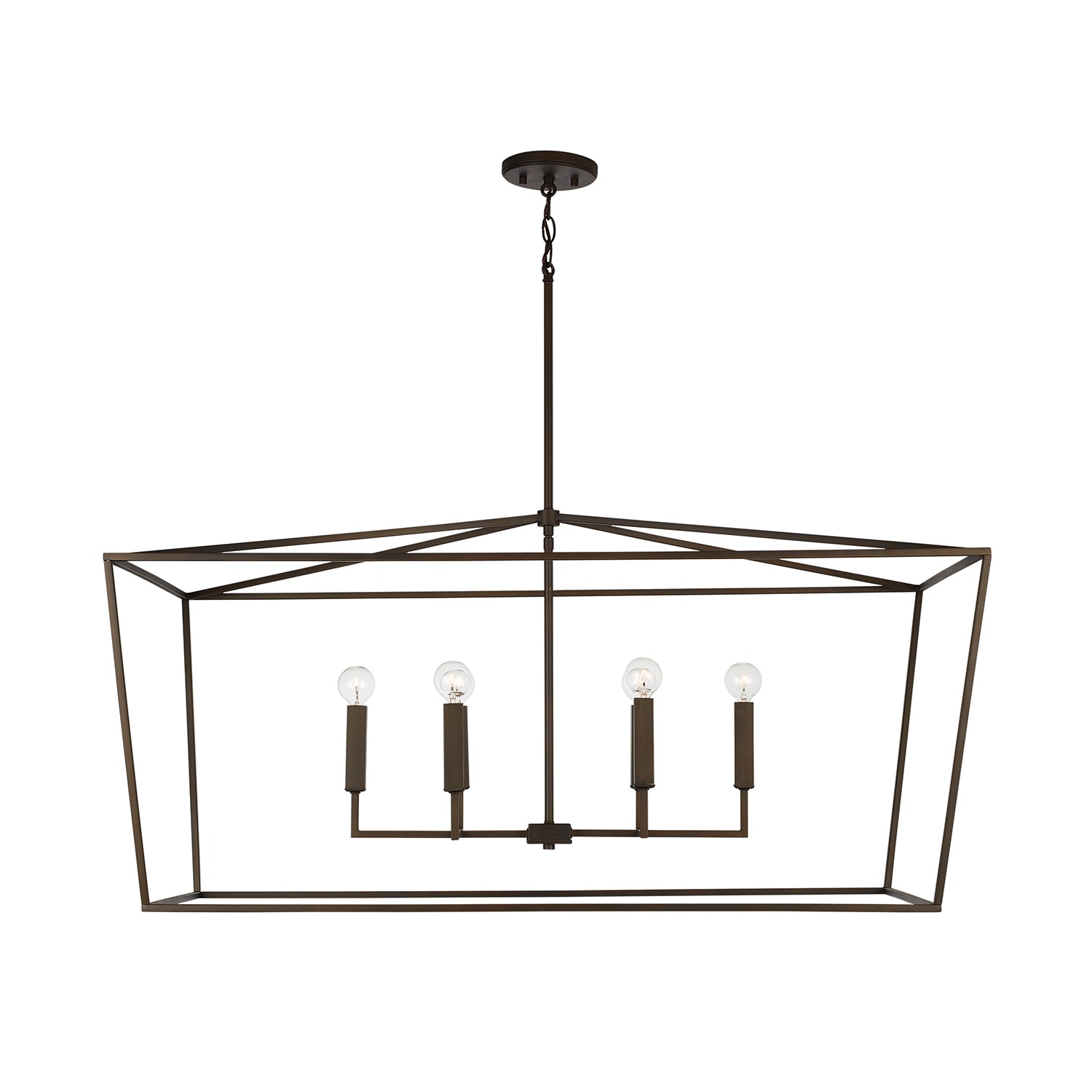 42 in W x 20-1/2 in H x 20 in E 6-Light Lantern Linear