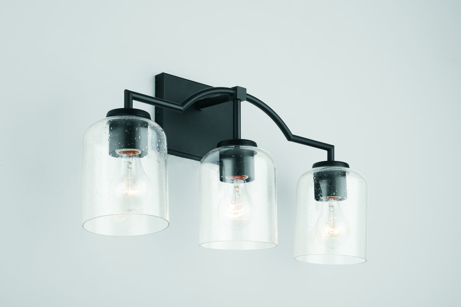 Carter 3-Light 22 in Bathroom Vanity Light with Clear Seedy Glass Shade