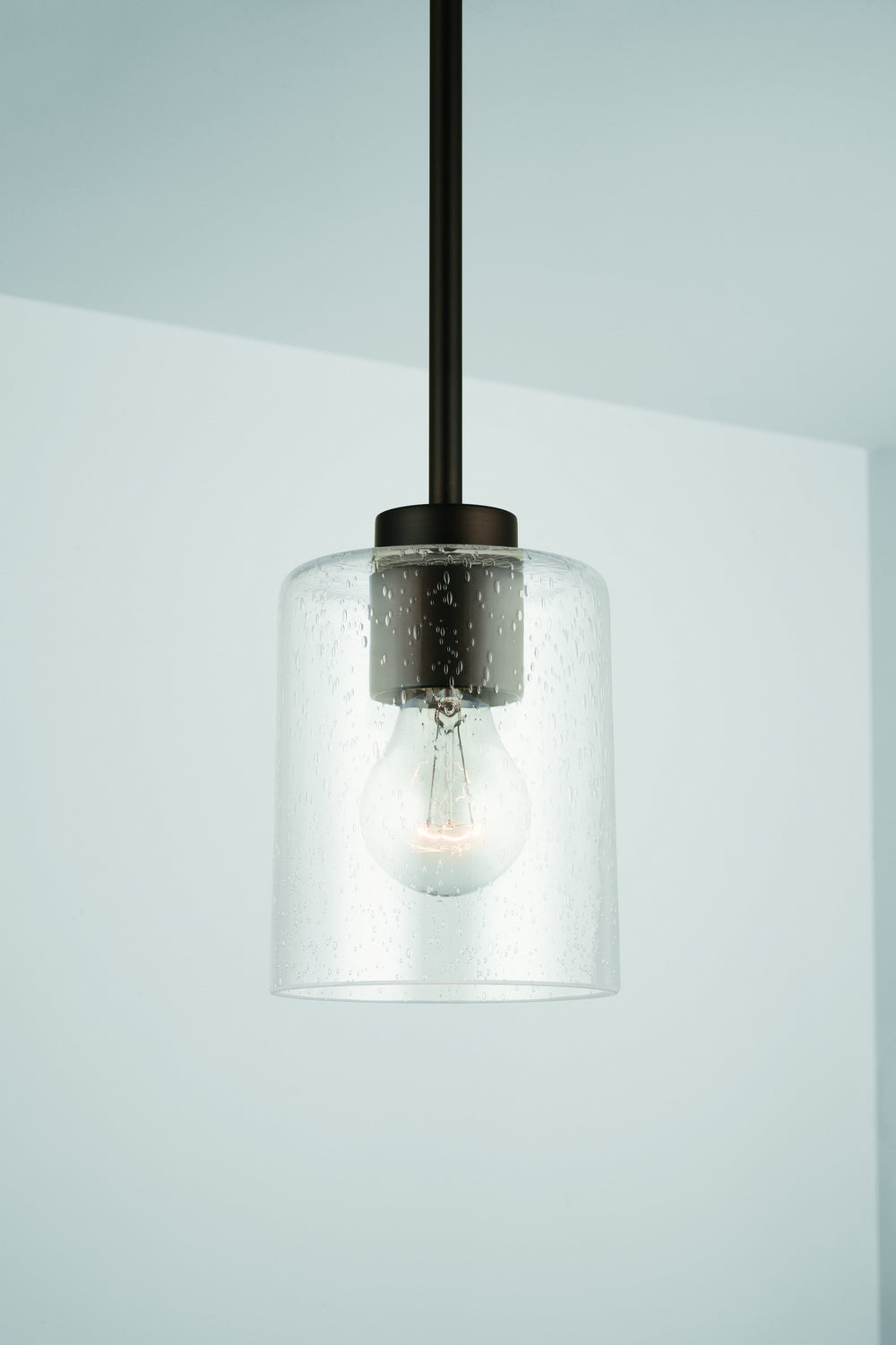 Greyson 4-3/4 in 1-Light Pendant with Clear Seeded Glass Shade