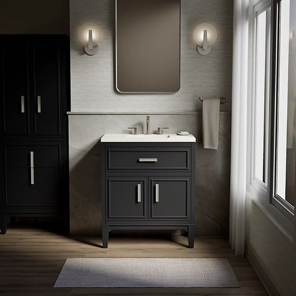 Southerk 30 in Bathroom Vanity Cabinet with Sink and Quartz Top