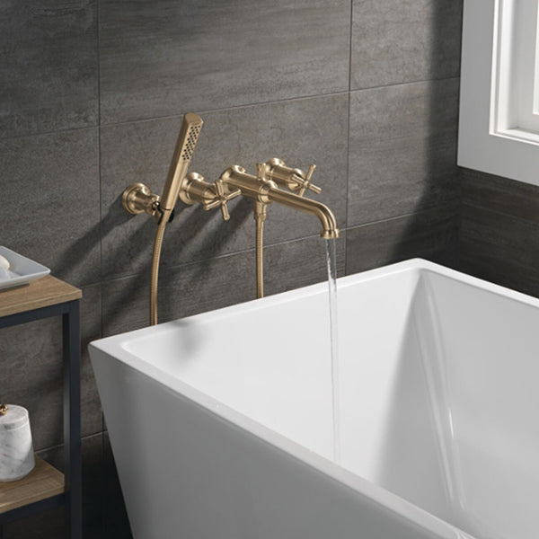 Broderick Wall Mount Tub Filler Handle Kit-Cross Single Handle