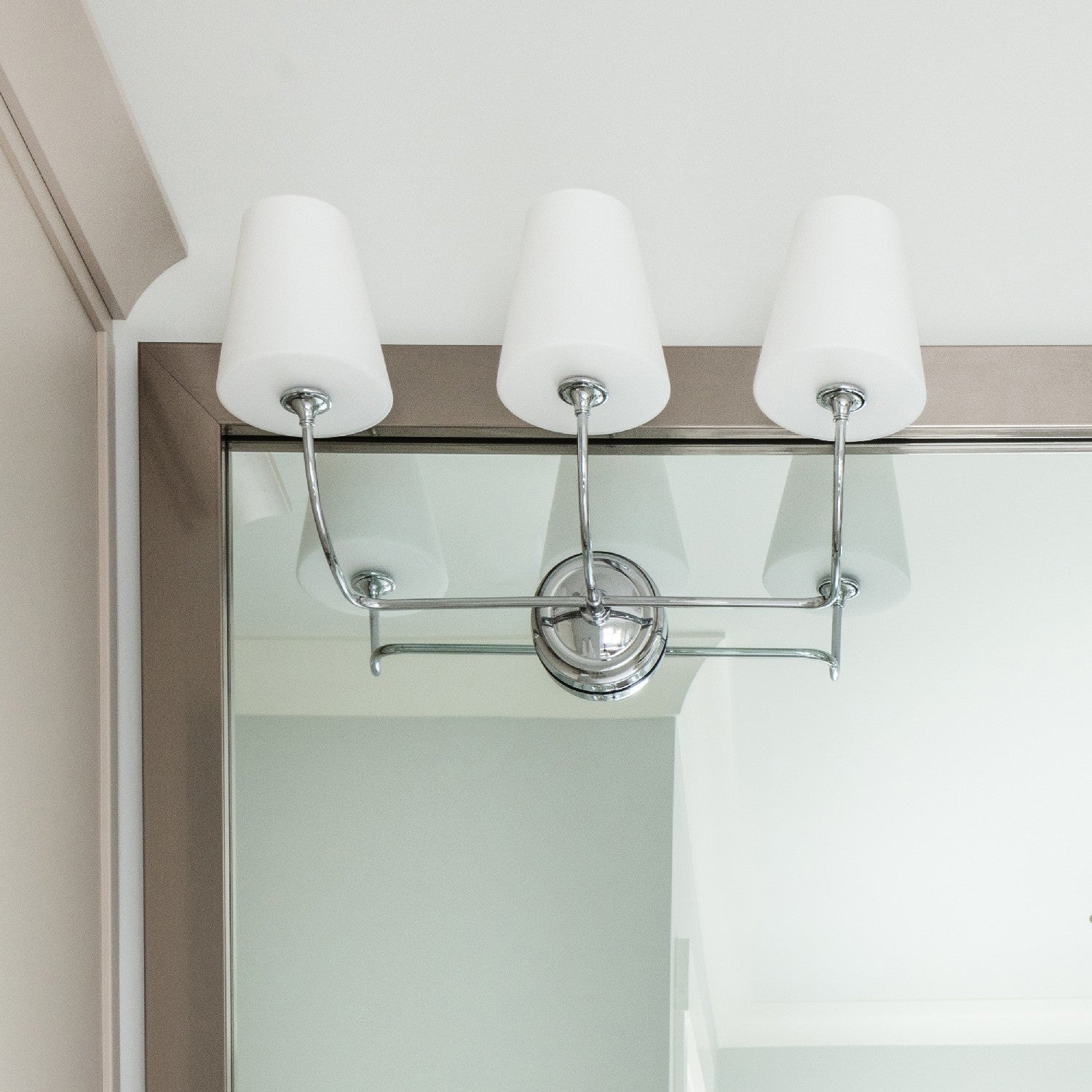Sylvan 3-Light Bathroom Vanity Light with White Glass Shade