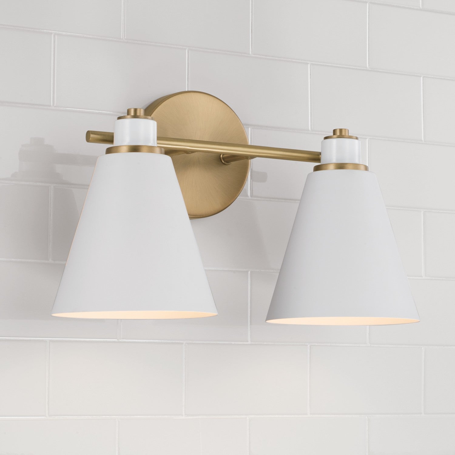 Bradley 2-Light 15 in Bathroom Vanity Light with Metal Shade
