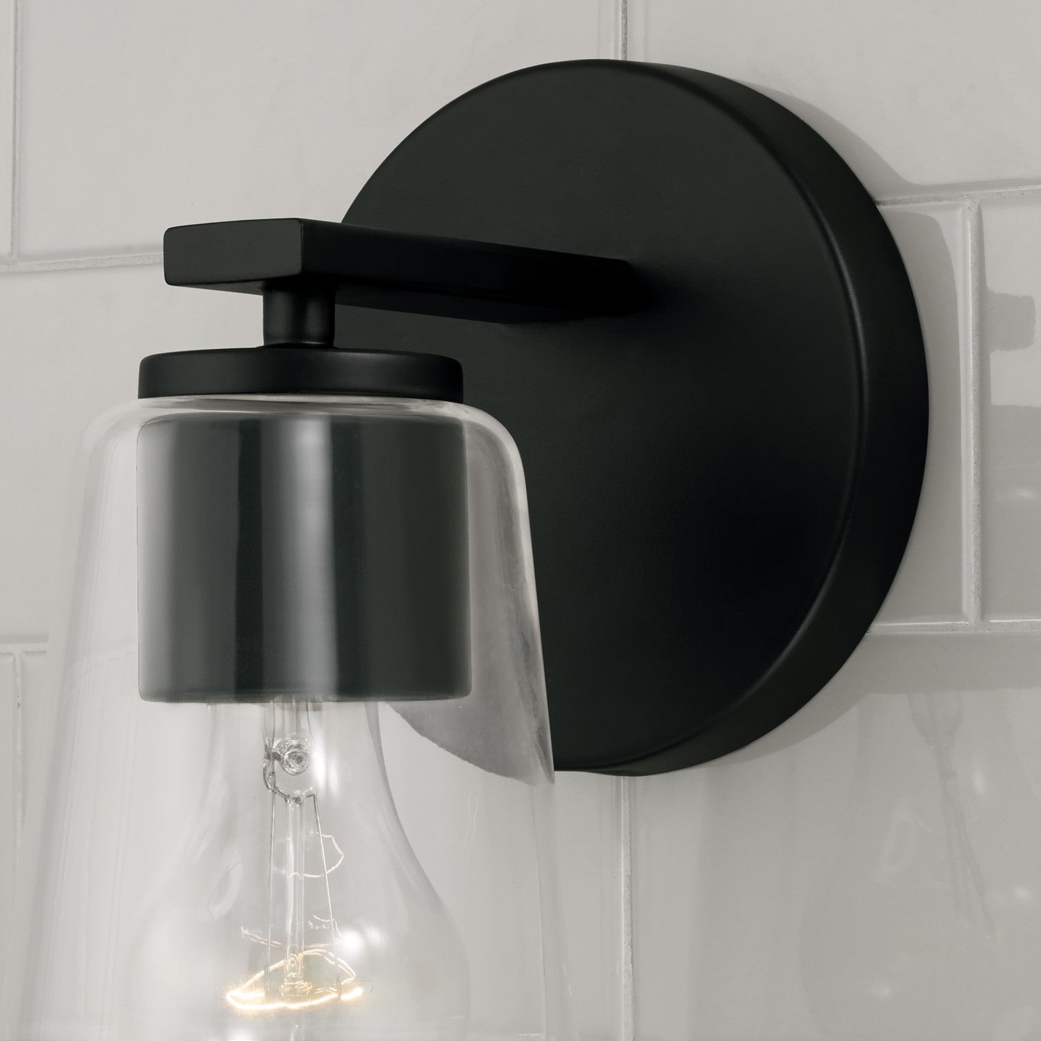 Portman 1-Light Wall Sconce with Clear Glass Shade