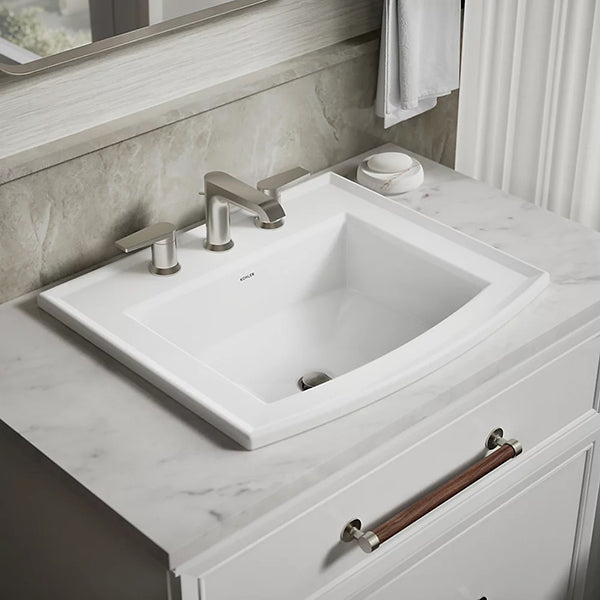 Archer 22-3/4 in 8 in Widespread Rectangular Drop-In Bathroom Sink