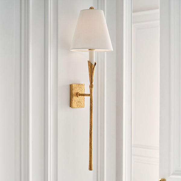 Vendome 2-Light Wall Sconce with White Linen Shade