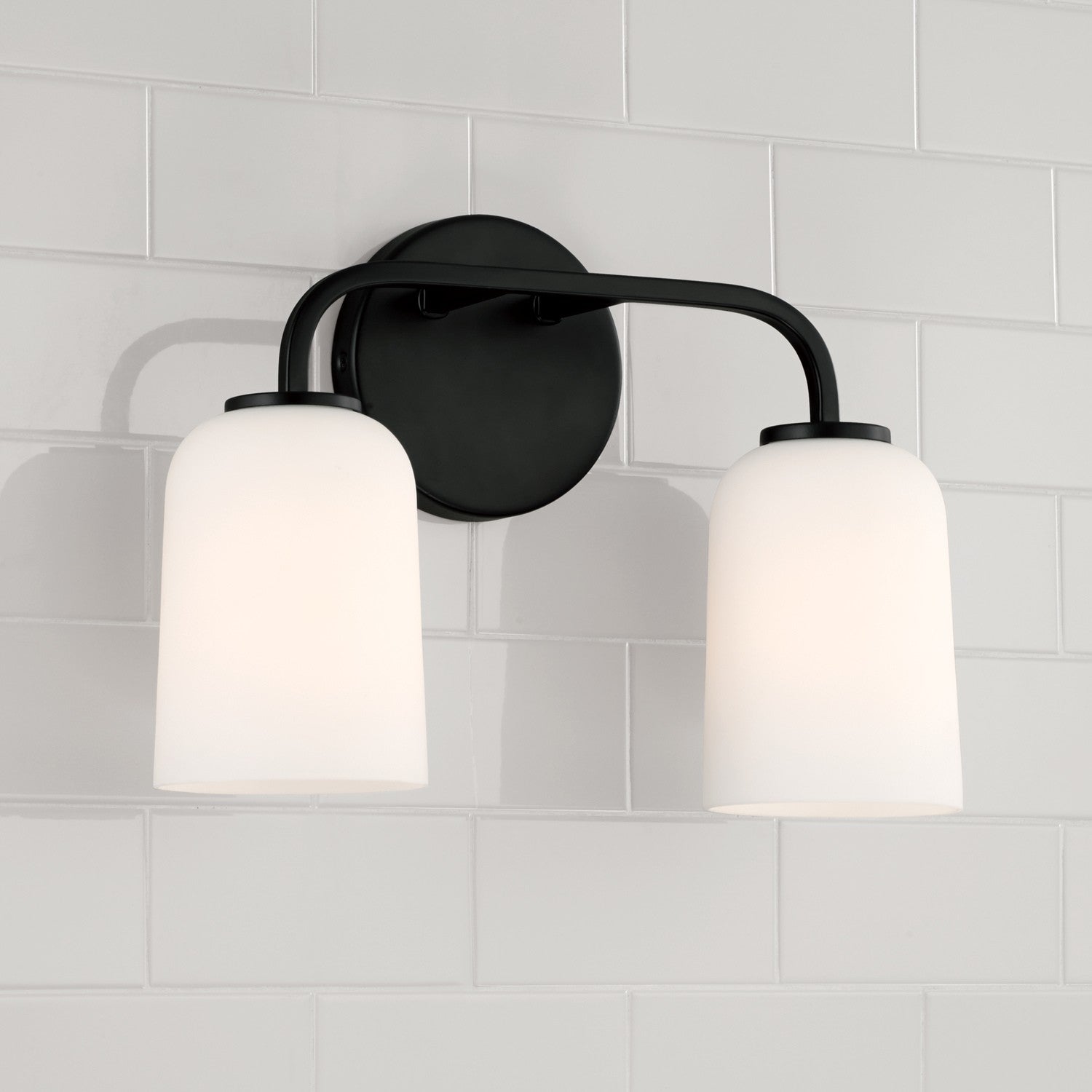 Lawson 2-Light 13-3/4 in Bathroom Vanity Light with Soft White Glass Shade