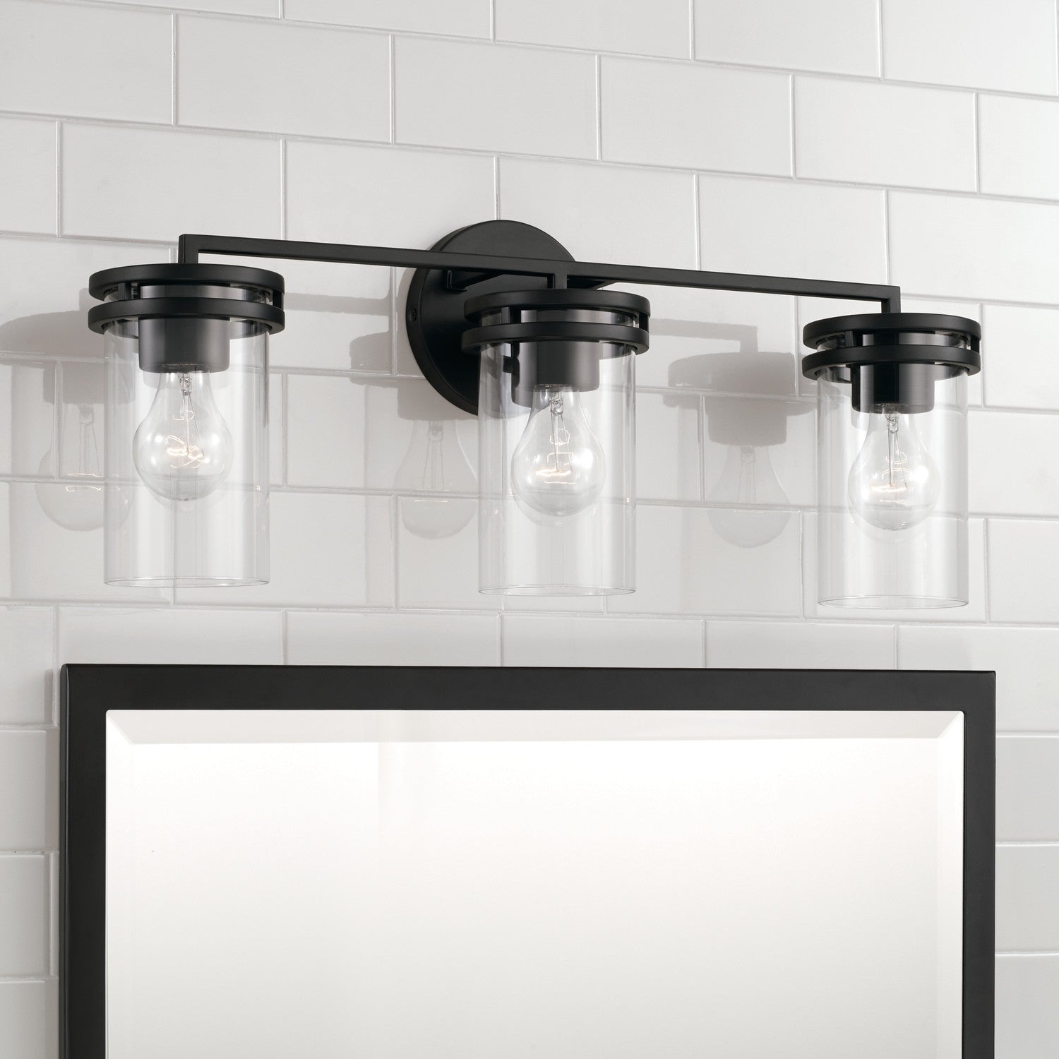 Fuller 3-Light Bathroom Vanity Light with Clear Glass Shade