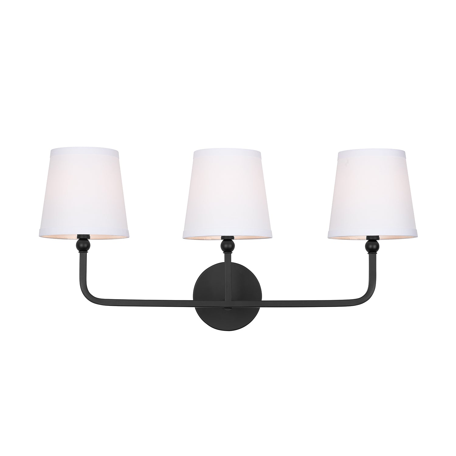 Dawson 3-Light Bathroom Vanity Light with White Fabric Shade