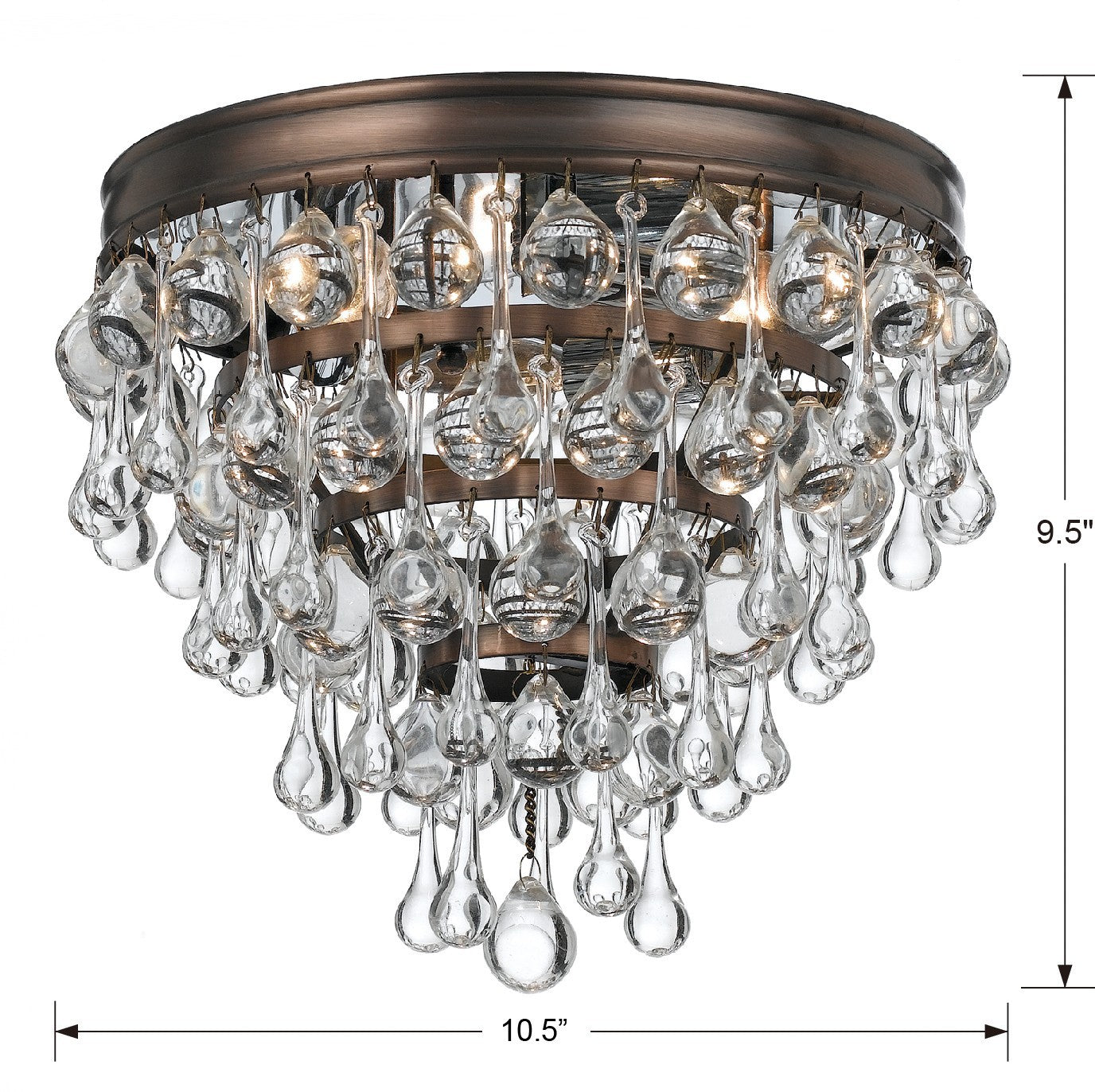 Calypso 3-Light 10-1/2 in Flush Ceiling Light