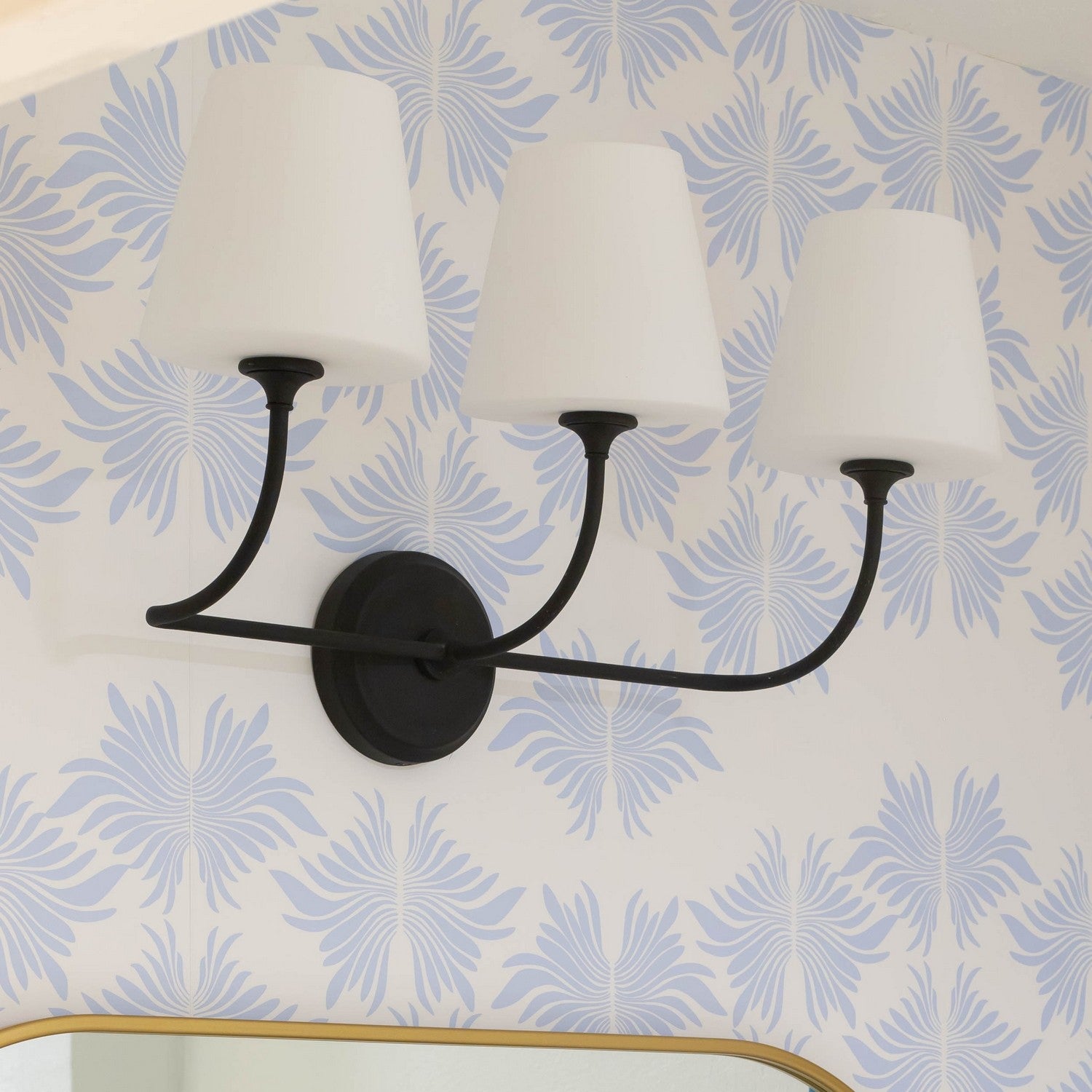 Sylvan 3-Light Bathroom Vanity Light with White Glass Shade