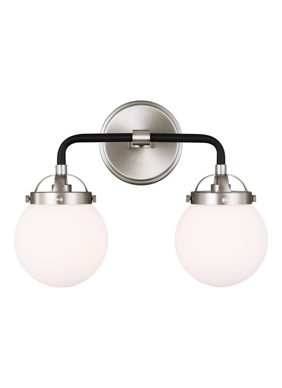 Cafe 2-Light Bathroom Vanity Light with White Etched Glass