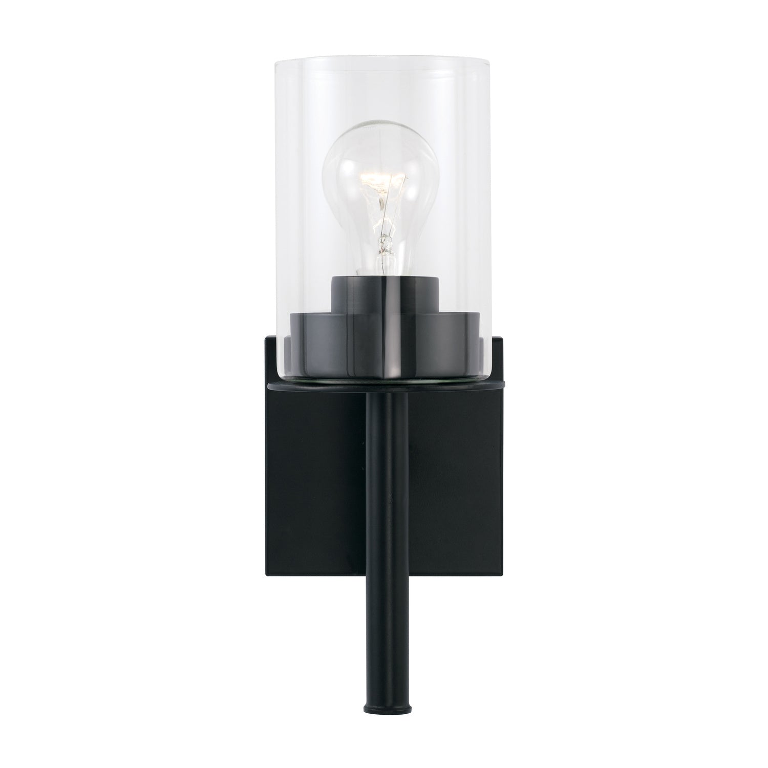 Baker 1-Light Wall Sconce with Clear Glass Shade,