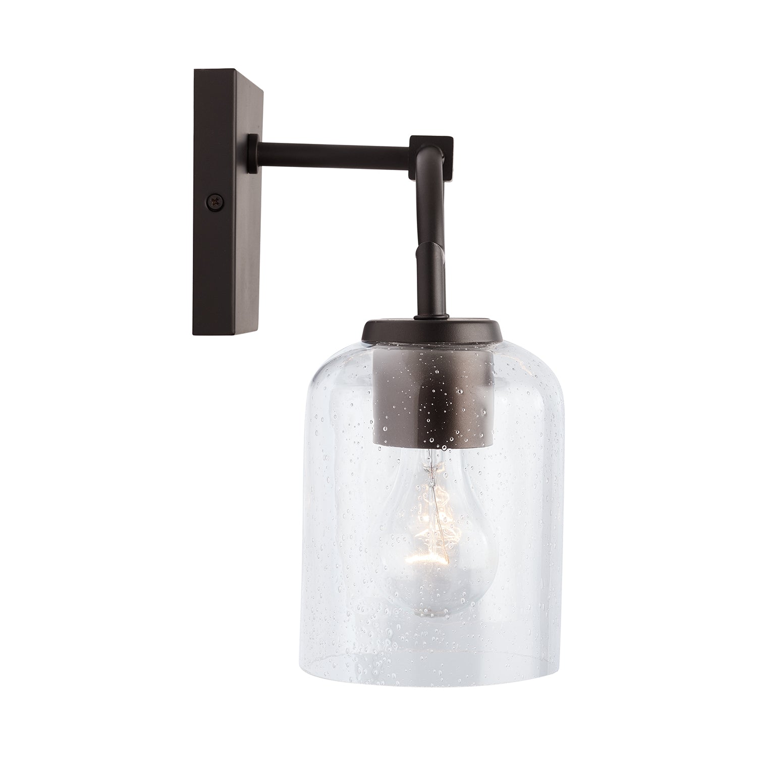 Carter 2-Light 14 in Bathroom Vanity Light with Clear Seedy Glass Shade