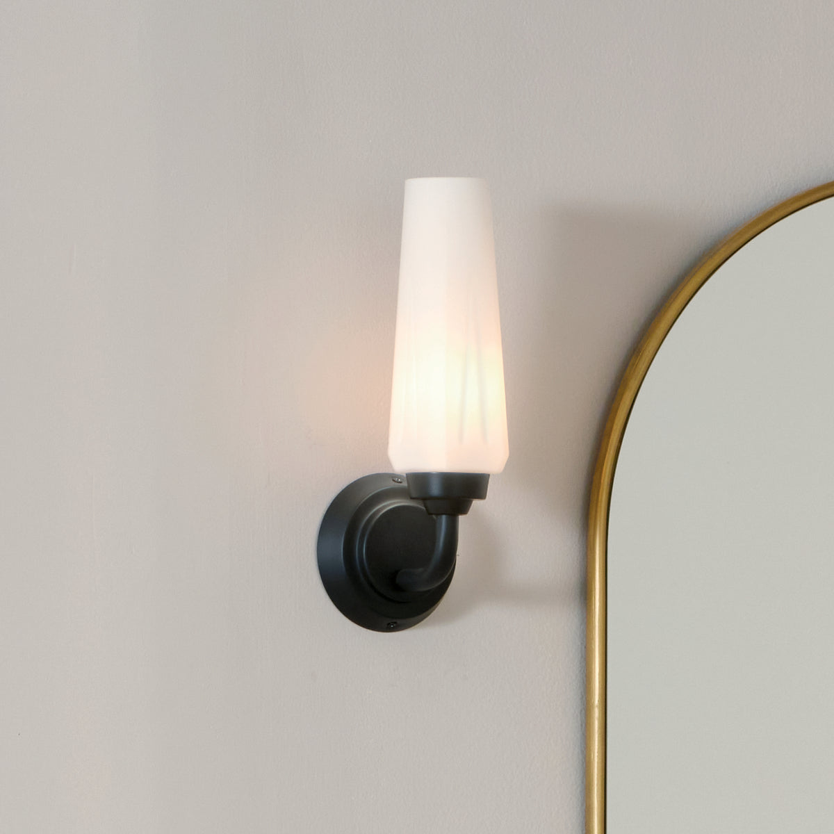 Truby 1-Light with Satin Etched Cased Opal Glass Wall Sconce