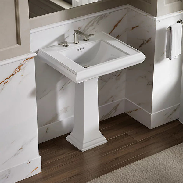 Memoirs Classic 27-5/16 in 8 in Widespread Rectangular Pedestal Bathroom Sink