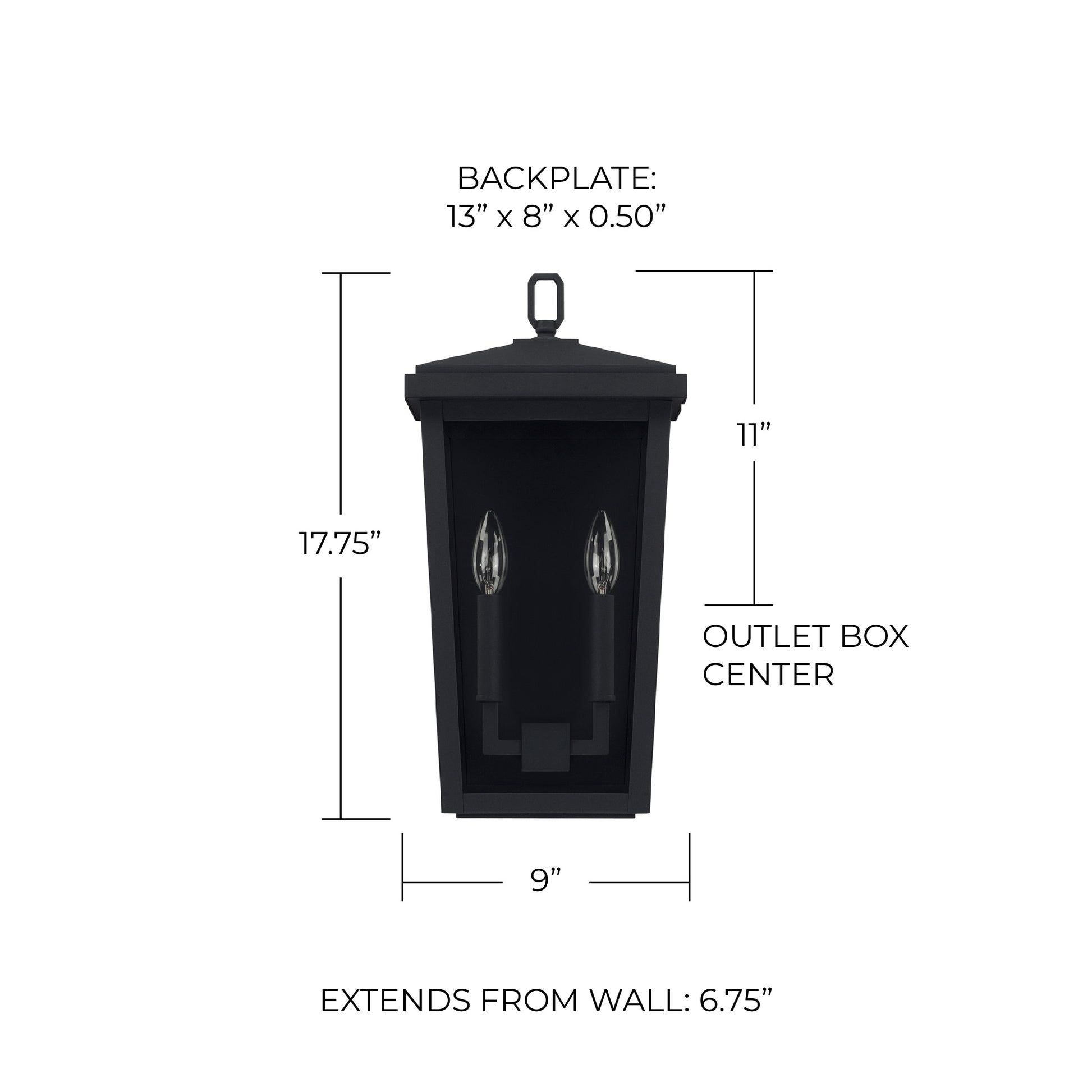 Capital Lighting 926222BK: 926222BK_DIM.jpg